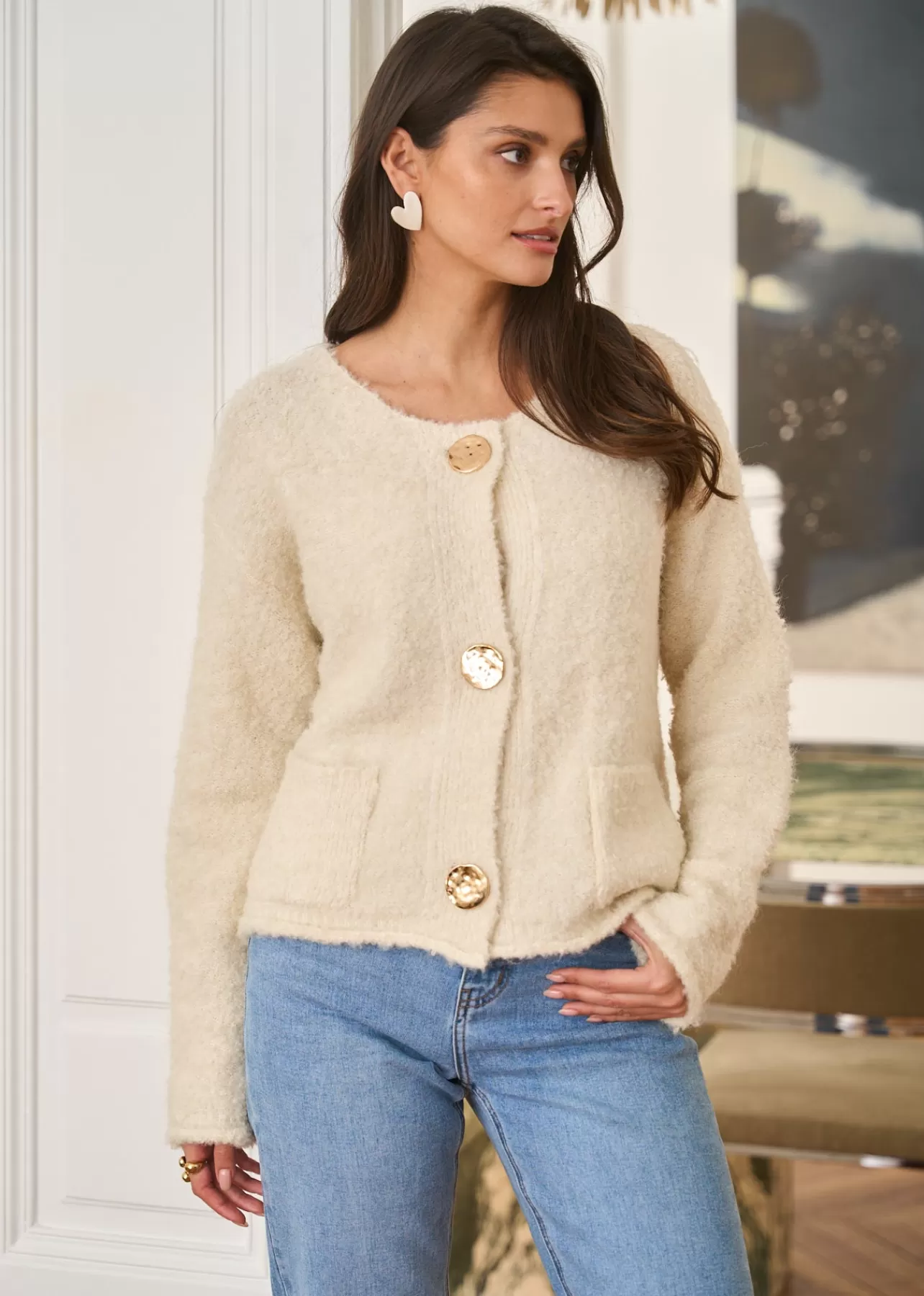 Motus Boutique Gilet Bianca< Mailles